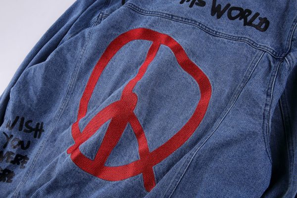 Astroworld Denim Levis Jacket back embroidery