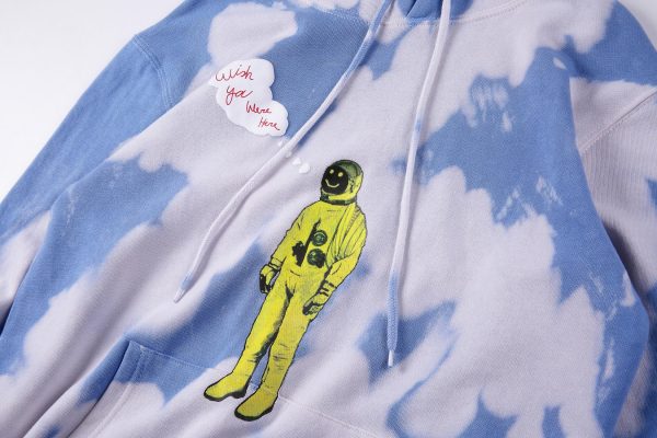 Tour Astronaut Blue Tie Dye Hoodie print